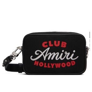 AMIRI Black Canvas 'Club Amiri Hollywood' Embroidered Crossbody